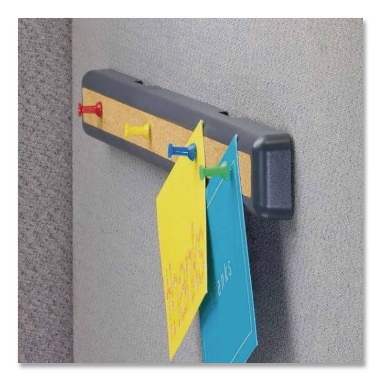 Verticalmate Plastic Cork Bar, 19 x 0.88 x 1.5, Fabric Panel Mount, Gray