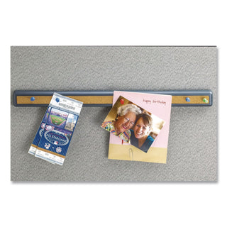 Verticalmate Plastic Cork Bar, 19 x 0.88 x 1.5, Fabric Panel Mount, Gray