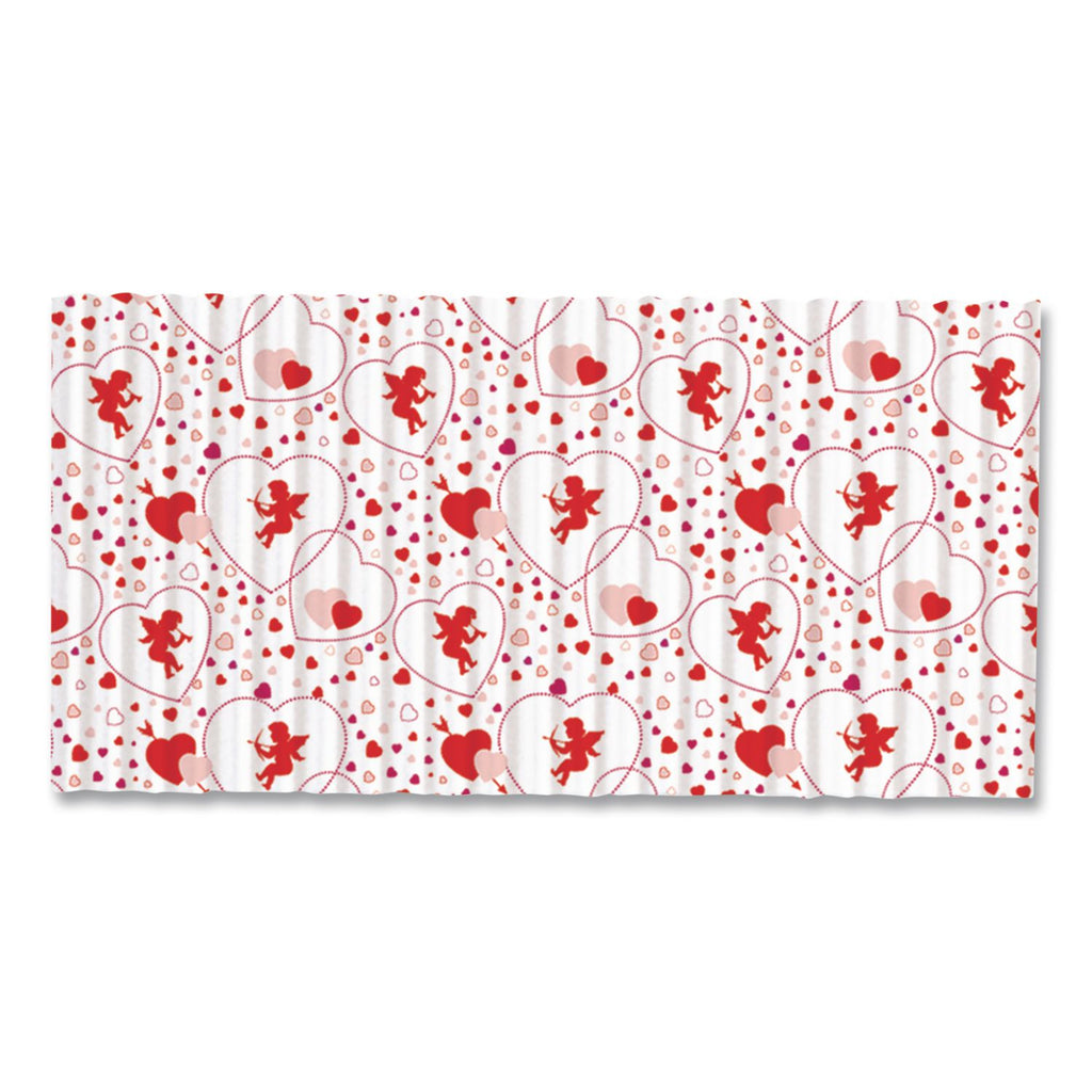 Corobuff Corrugated Paper Roll, 48" x 25 ft, Cupids Hearts