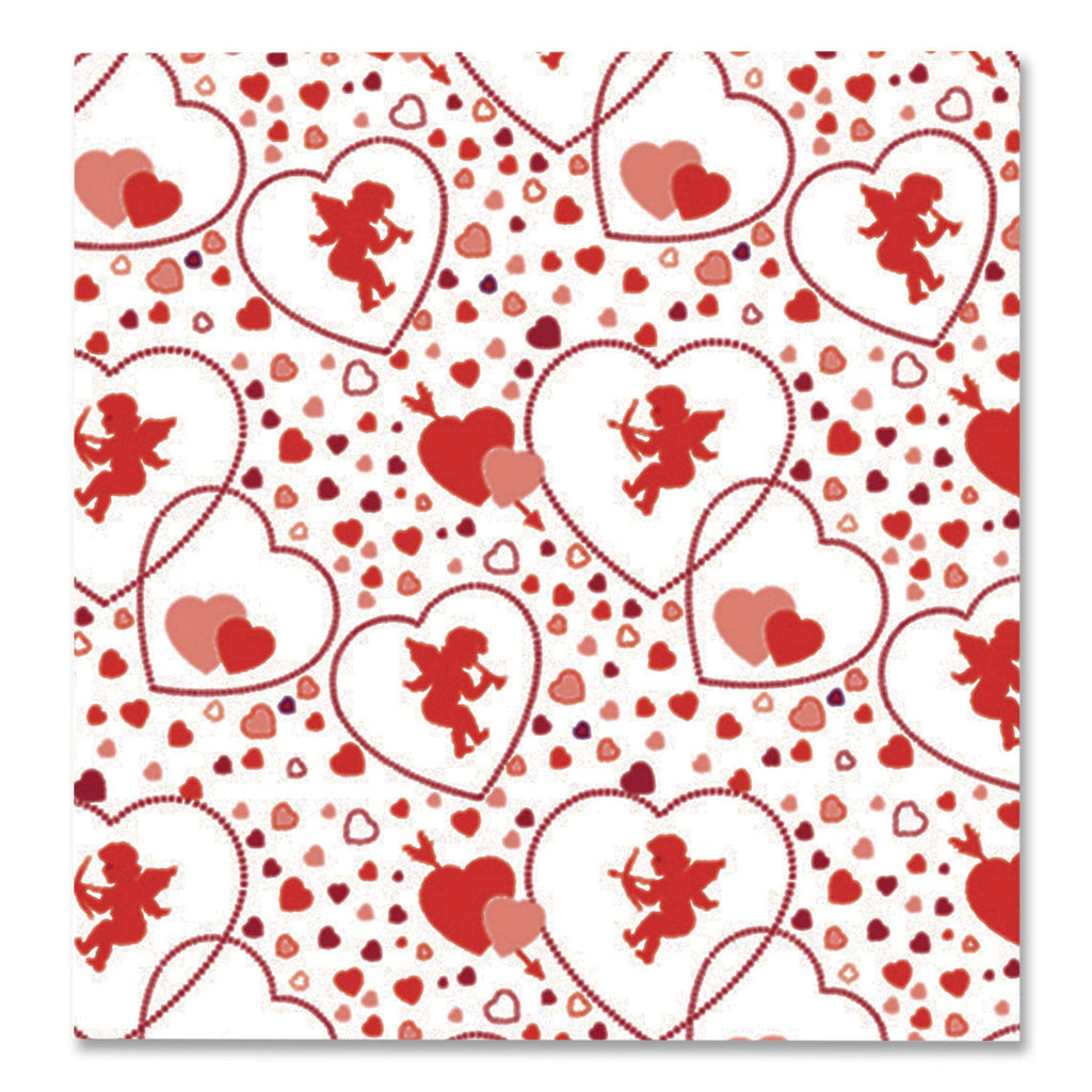 Corobuff Corrugated Paper Roll, 48" x 25 ft, Cupids Hearts