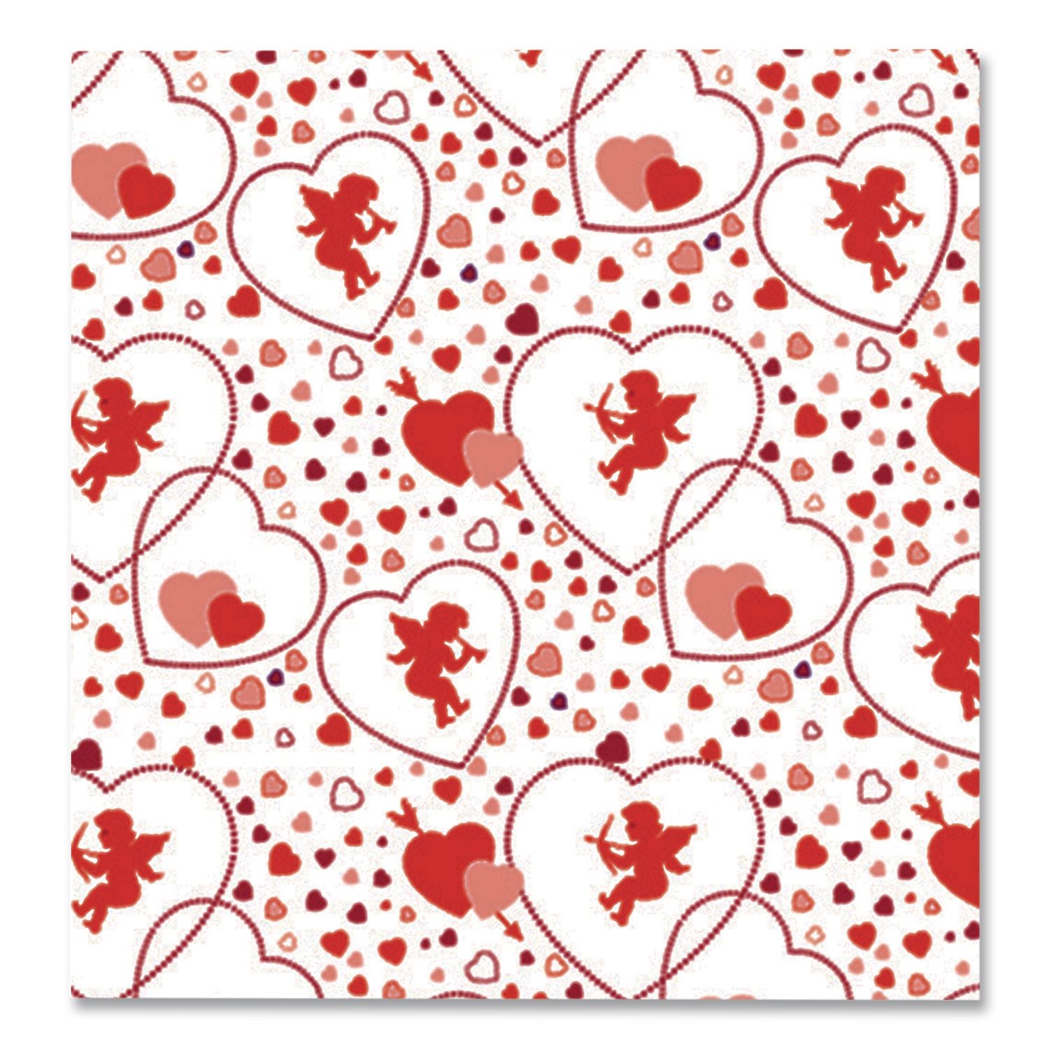 Corobuff Corrugated Paper Roll, 48" x 25 ft, Cupids Hearts
