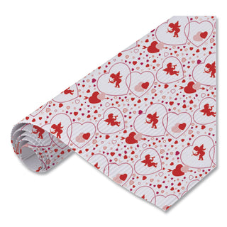 Corobuff Corrugated Paper Roll, 48" x 25 ft, Cupids Hearts