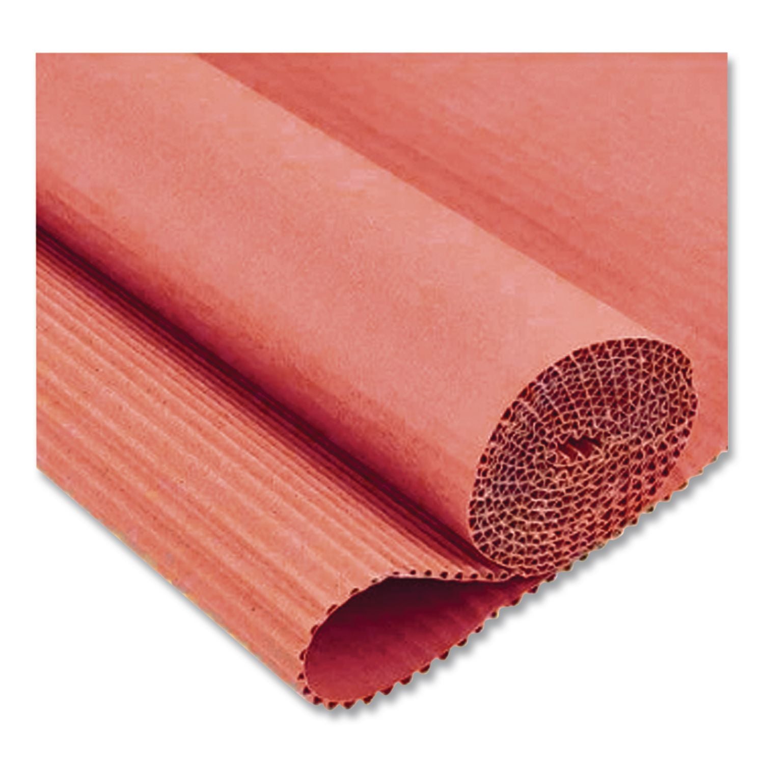 Corobuff Corrugated Paper Roll, 48" x 25 ft, Flame Red