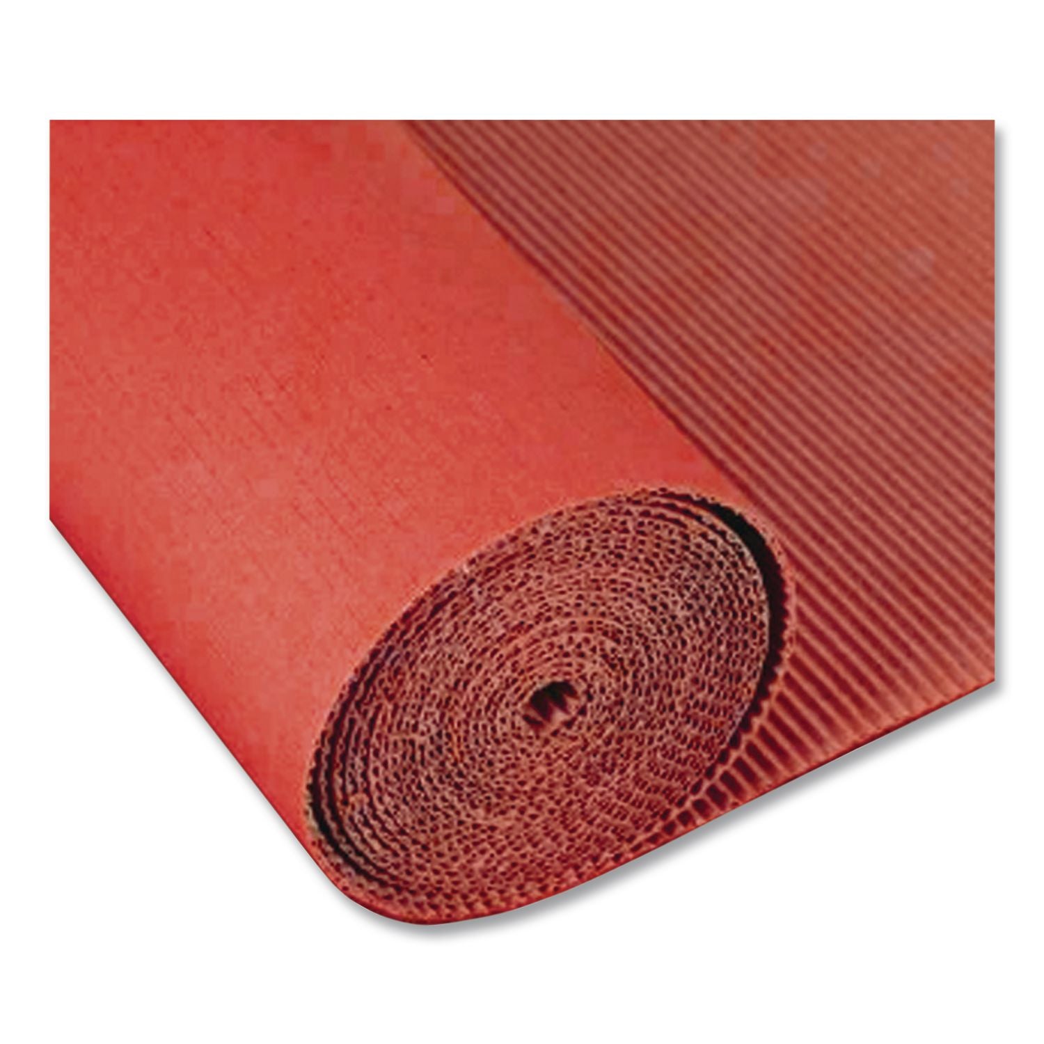 Corobuff Corrugated Paper Roll, 48" x 25 ft, Flame Red