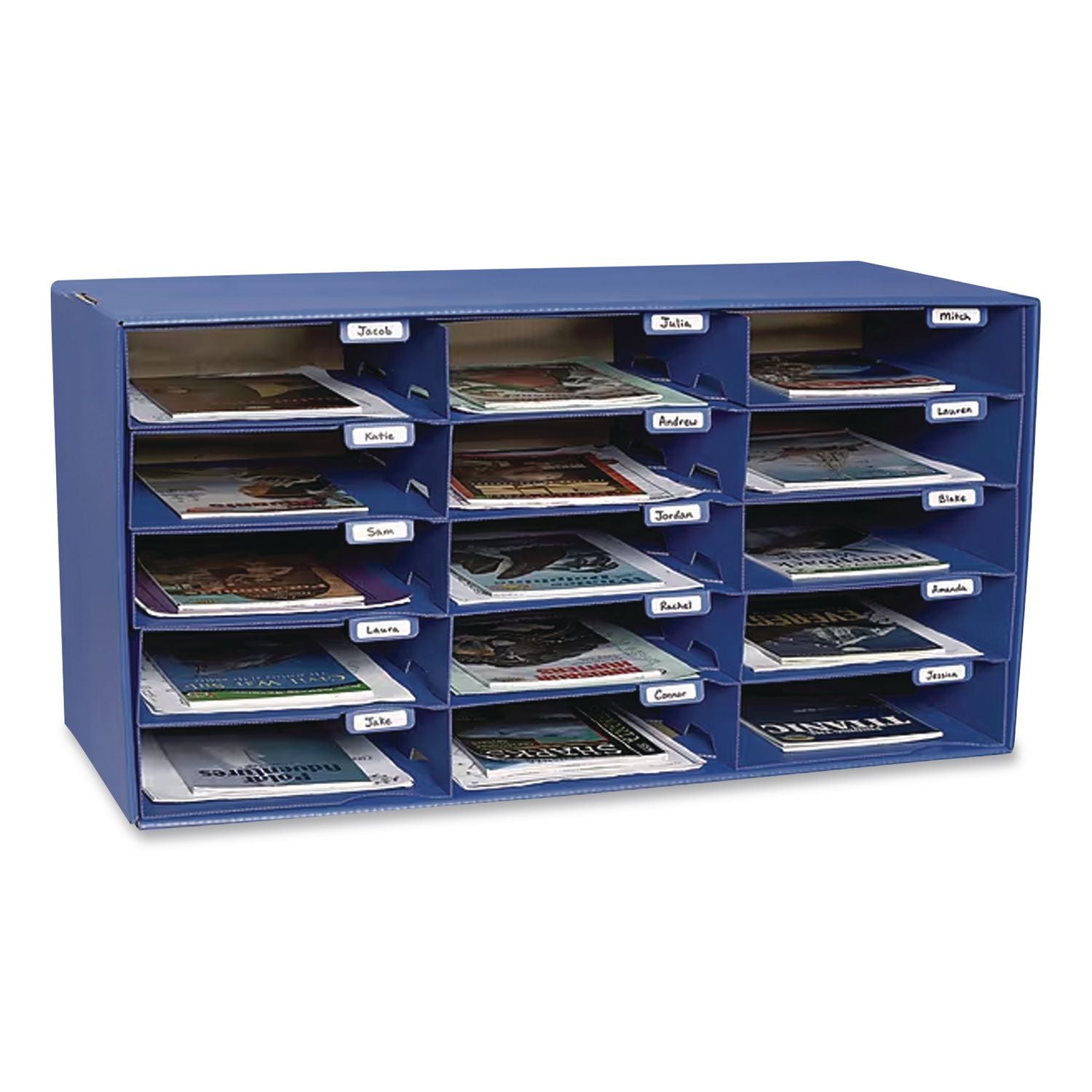 Classroom Keepers Corrugated Mailbox, 31.5 x 12.88 x 16.38, Blue