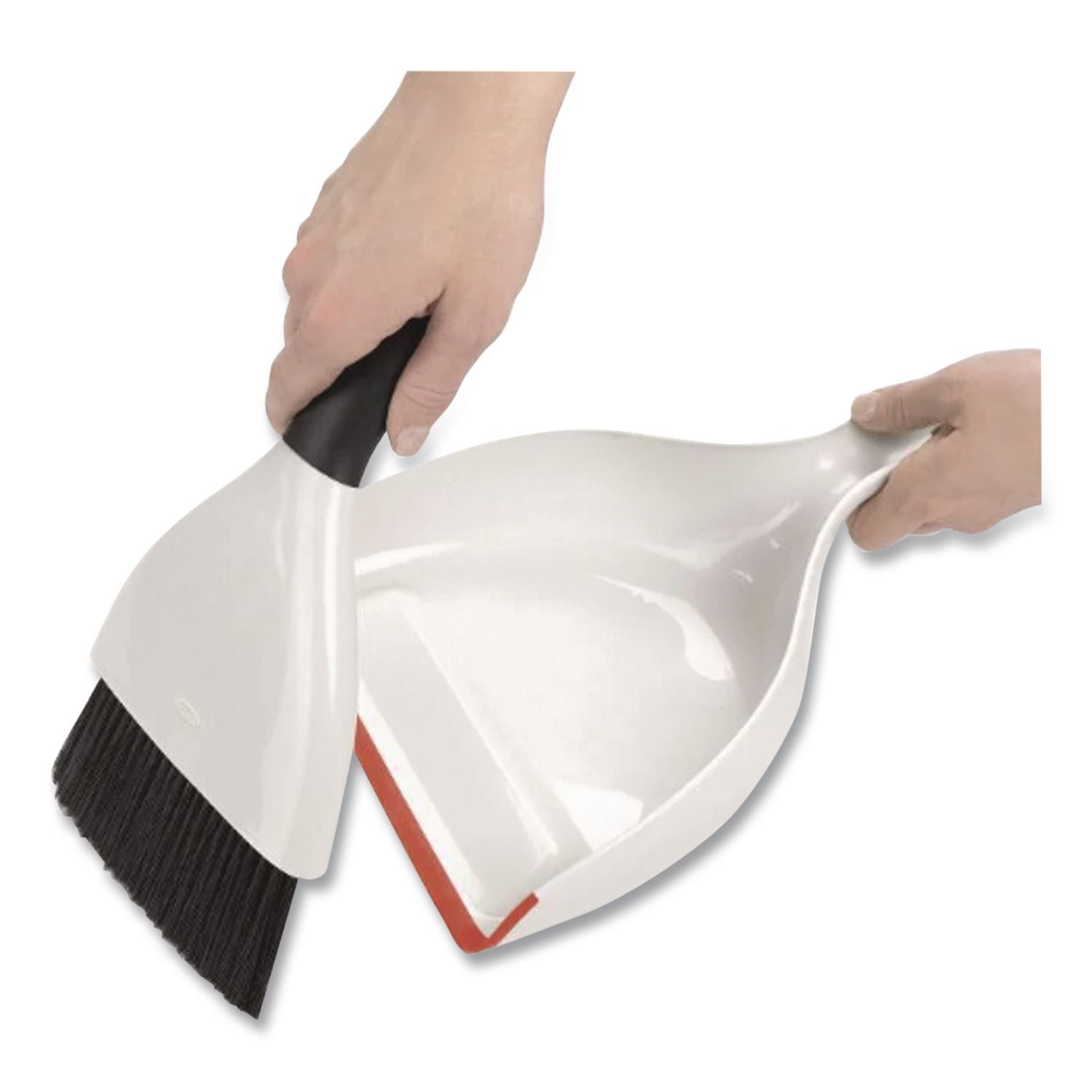 Good Grips Dust Pan and Brush, 12 x 9, 2" Handle, Plastic, White