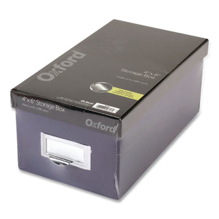 Index Card Storage Box, Holds 1,000 4 x 6 Cards, 6.5 x 11.5 x 5, Pressboard, Indigo/Black