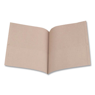 Earthwise by Oxford 100% Recycled Paper Twin-Pocket Portfolio, 100 Sheet Capacity, 11 x 8.5, Natural, 10/Pack