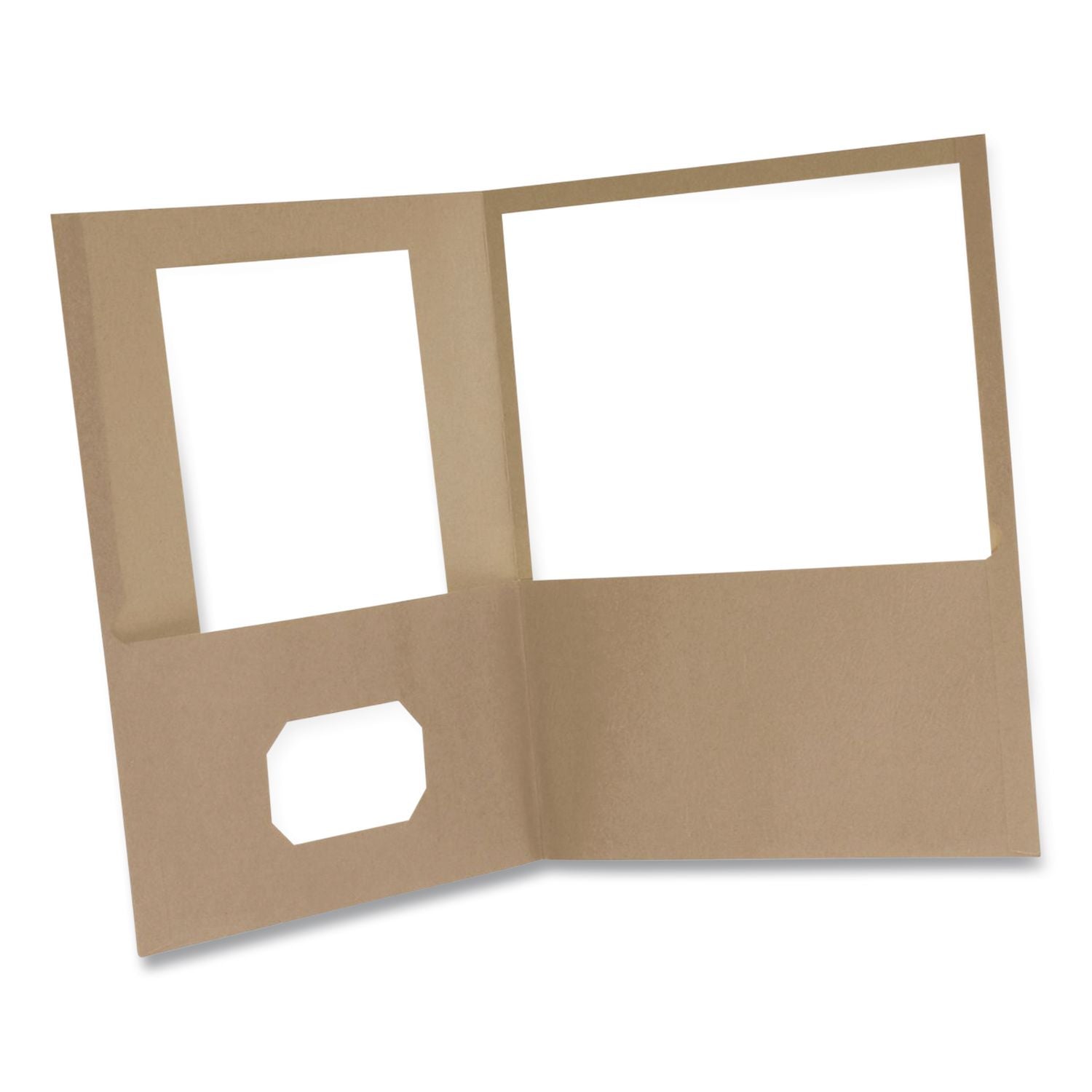 Earthwise by Oxford 100% Recycled Paper Twin-Pocket Portfolio, 100 Sheet Capacity, 11 x 8.5, Natural, 10/Pack