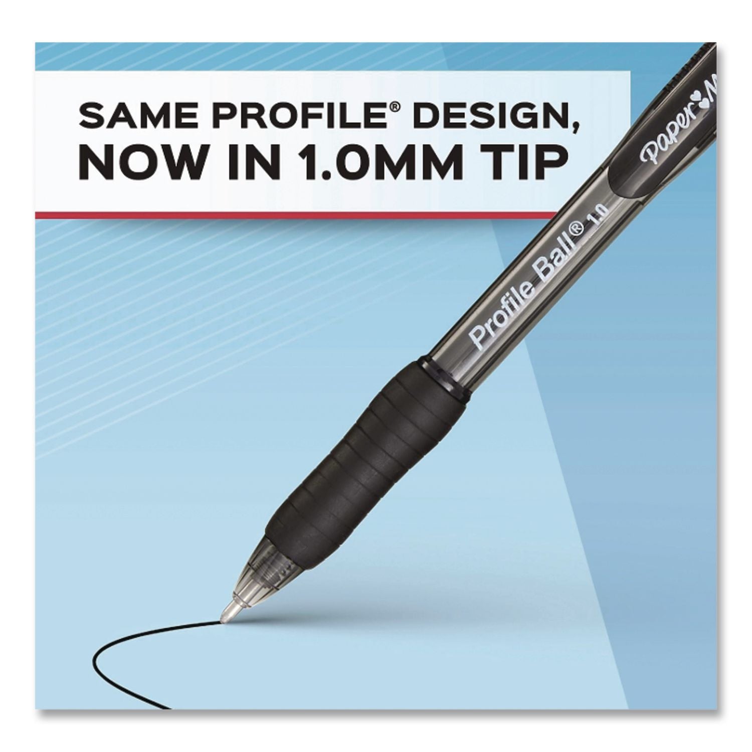 Profile Ballpoint Pen, Retractable, Medium 1 mm, Black Ink, Translucent Black Barrel, 8/Pack