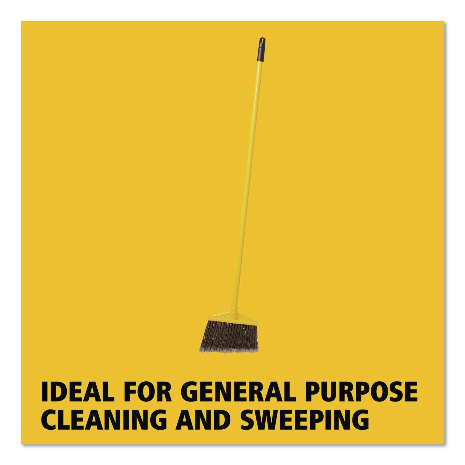 7920014588208, Angled Large Broom, 46.78" Handle, Gray/Yellow