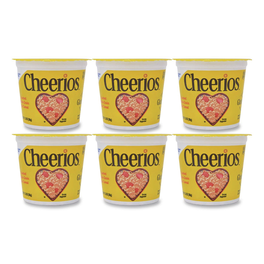 Cheerios Breakfast Cereal, Single-Serve 1.3 oz Cup, 6/Pack