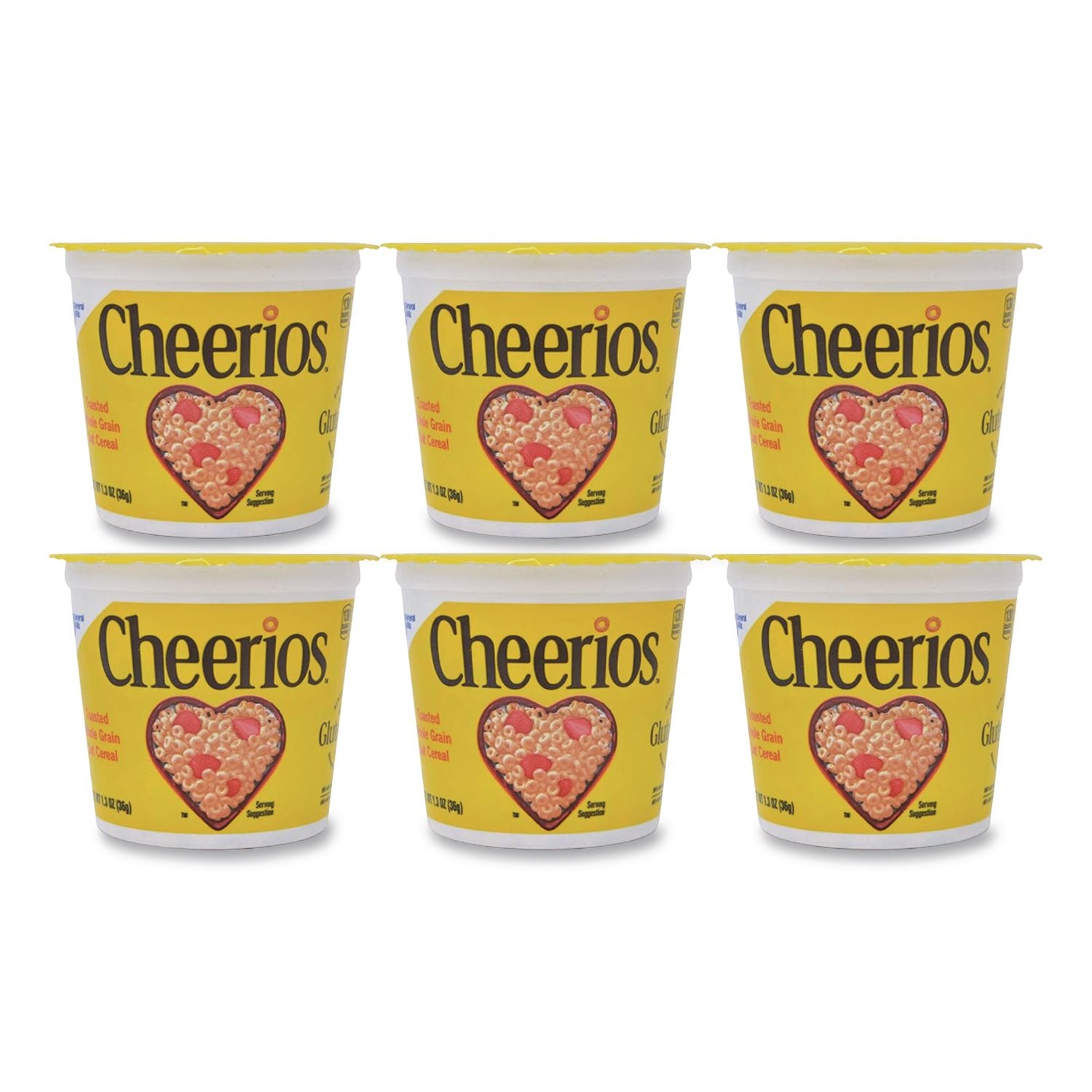 Cheerios Breakfast Cereal, Single-Serve 1.3 oz Cup, 6/Pack