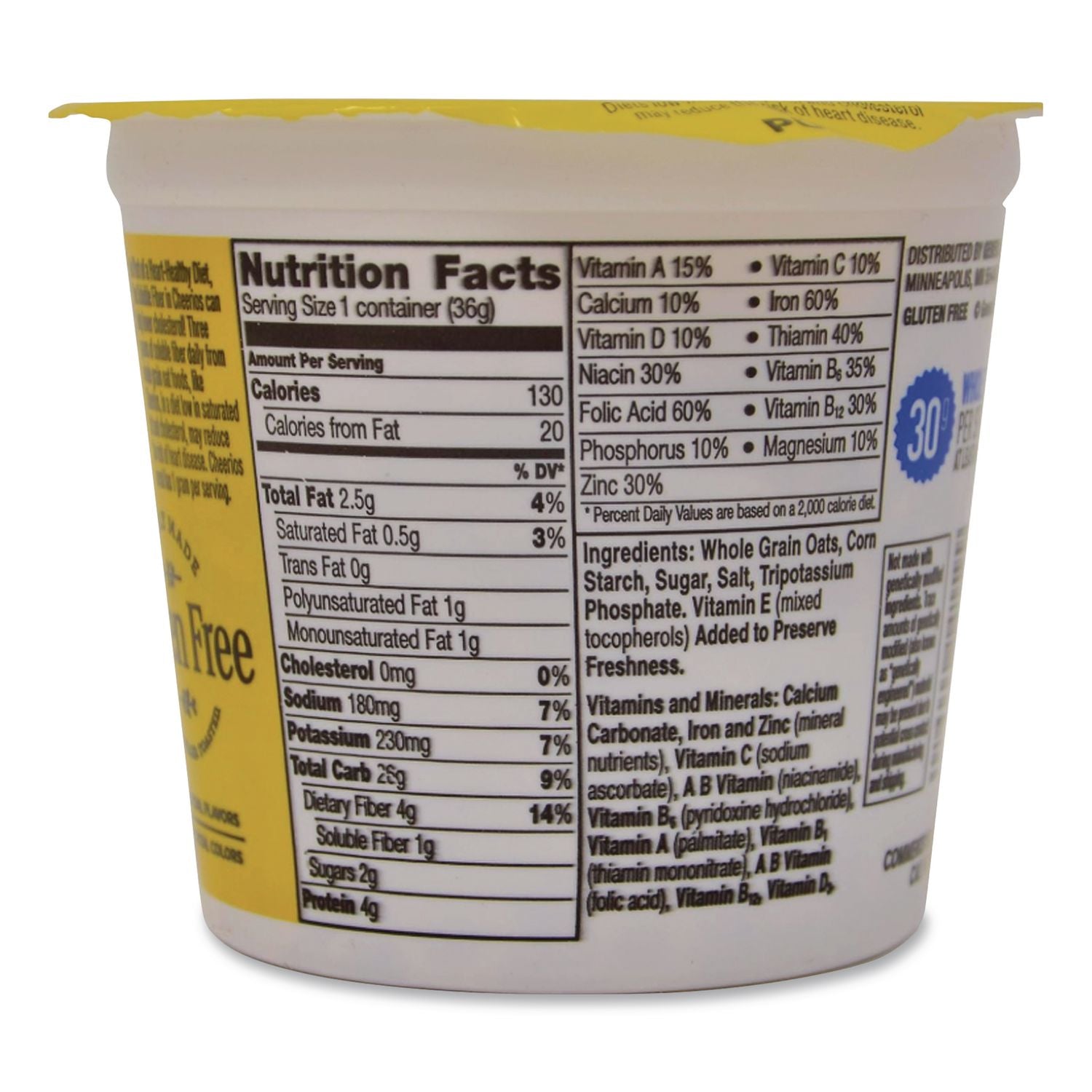 Cheerios Breakfast Cereal, Single-Serve 1.3 oz Cup, 6/Pack