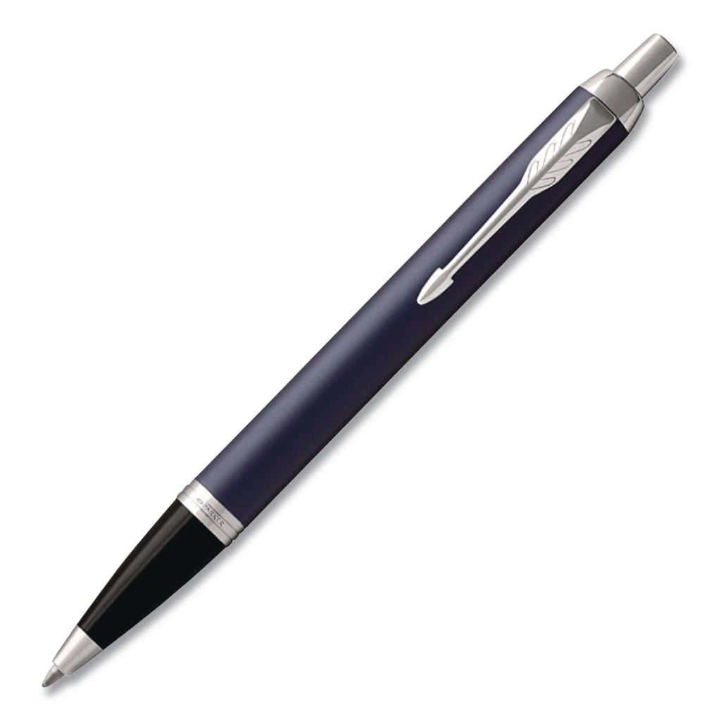 IM Retractable Medium Tip Ballpoint Pen, 0.7 mm, Blue Ink, Black/Chrome Barrel