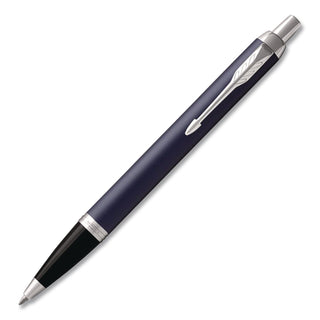 IM Retractable Medium Tip Ballpoint Pen, 0.7 mm, Blue Ink, Black/Chrome Barrel