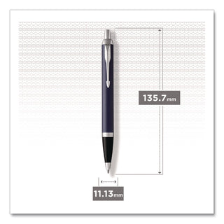 IM Retractable Medium Tip Ballpoint Pen, 0.7 mm, Blue Ink, Black/Chrome Barrel