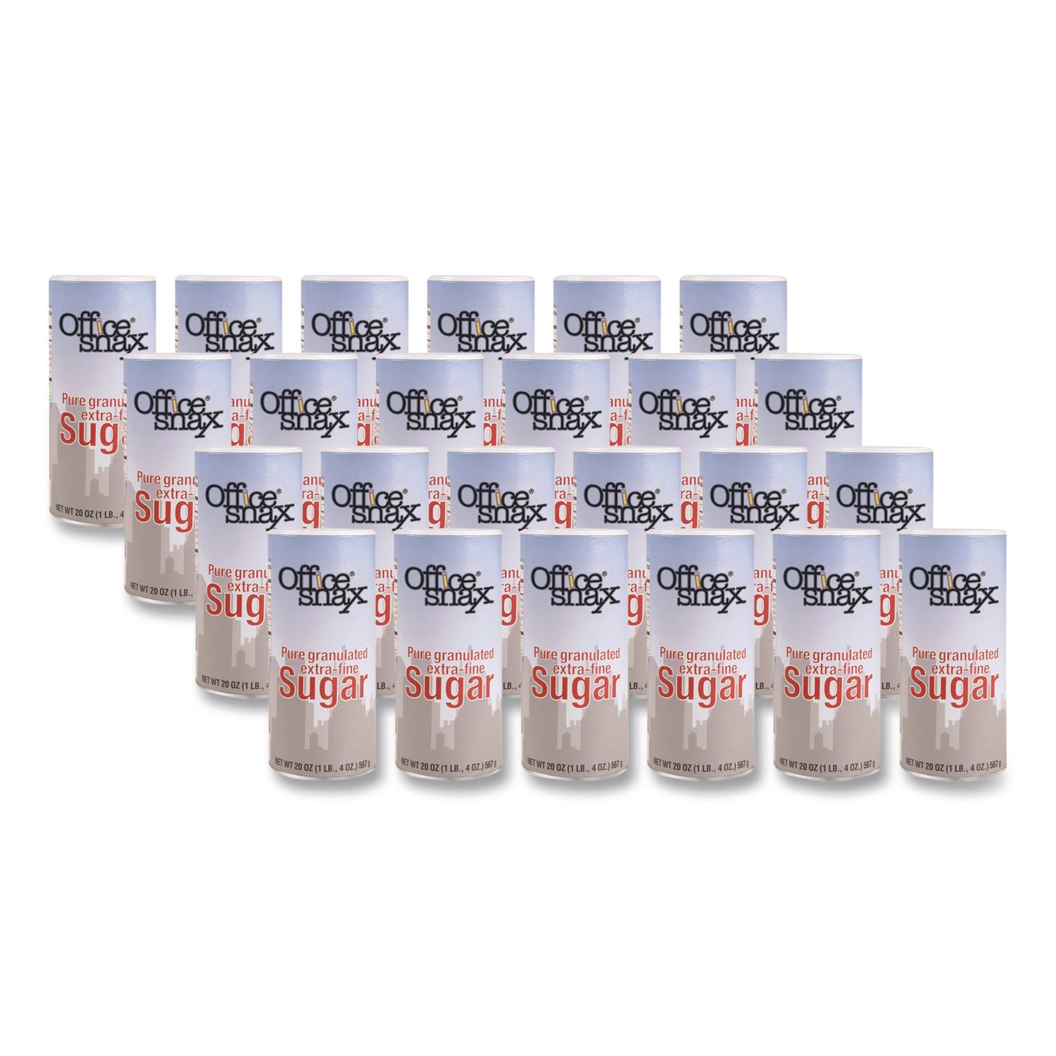 Reclosable Canister of Sugar, 20oz, 24/Carton