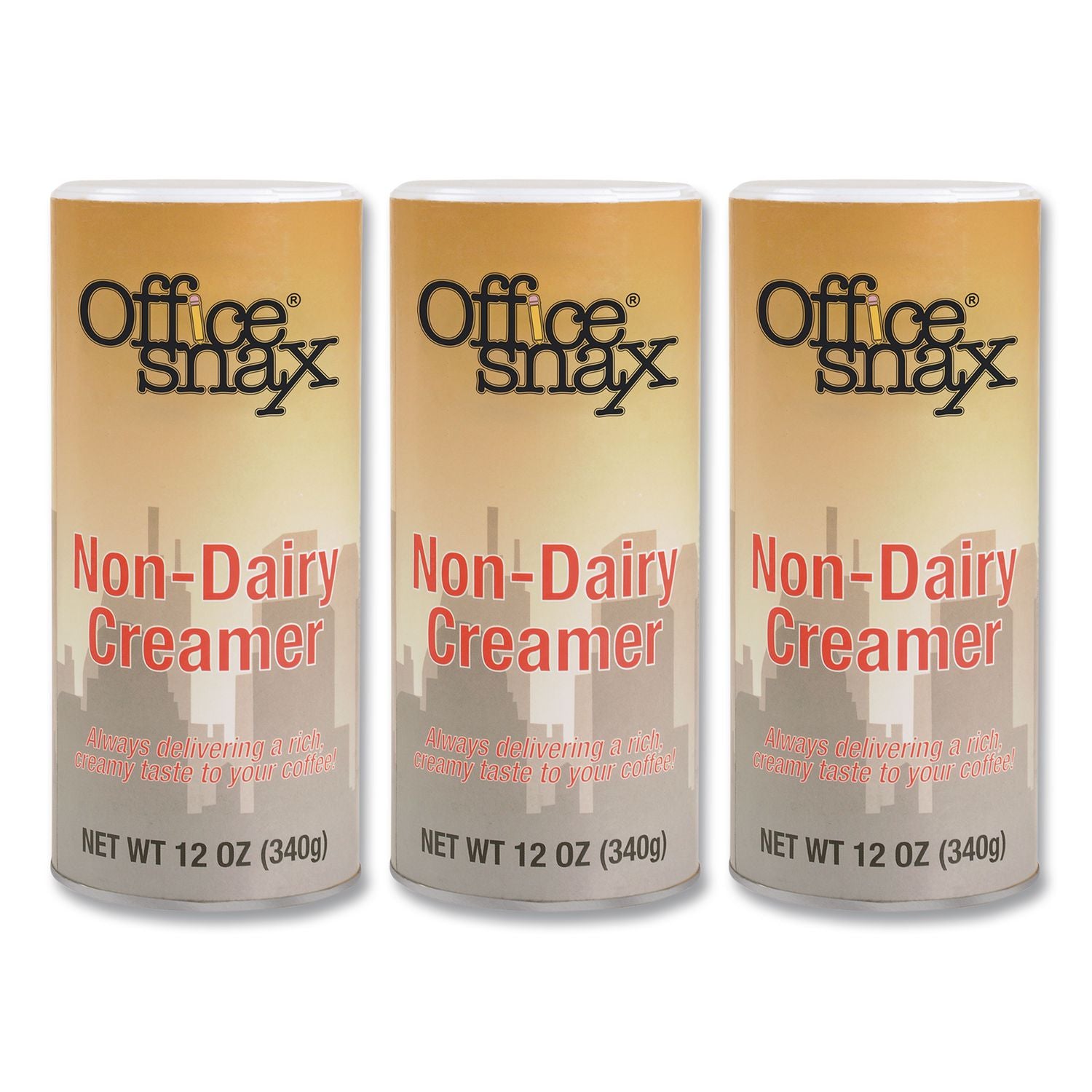 Reclosable Powdered Non-Dairy Creamer, 12 oz Canister, 3/Pack