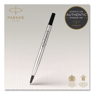 Quink Refill for Parker Rollerball Pen, Medium Tip, Black Ink, 2/Pack