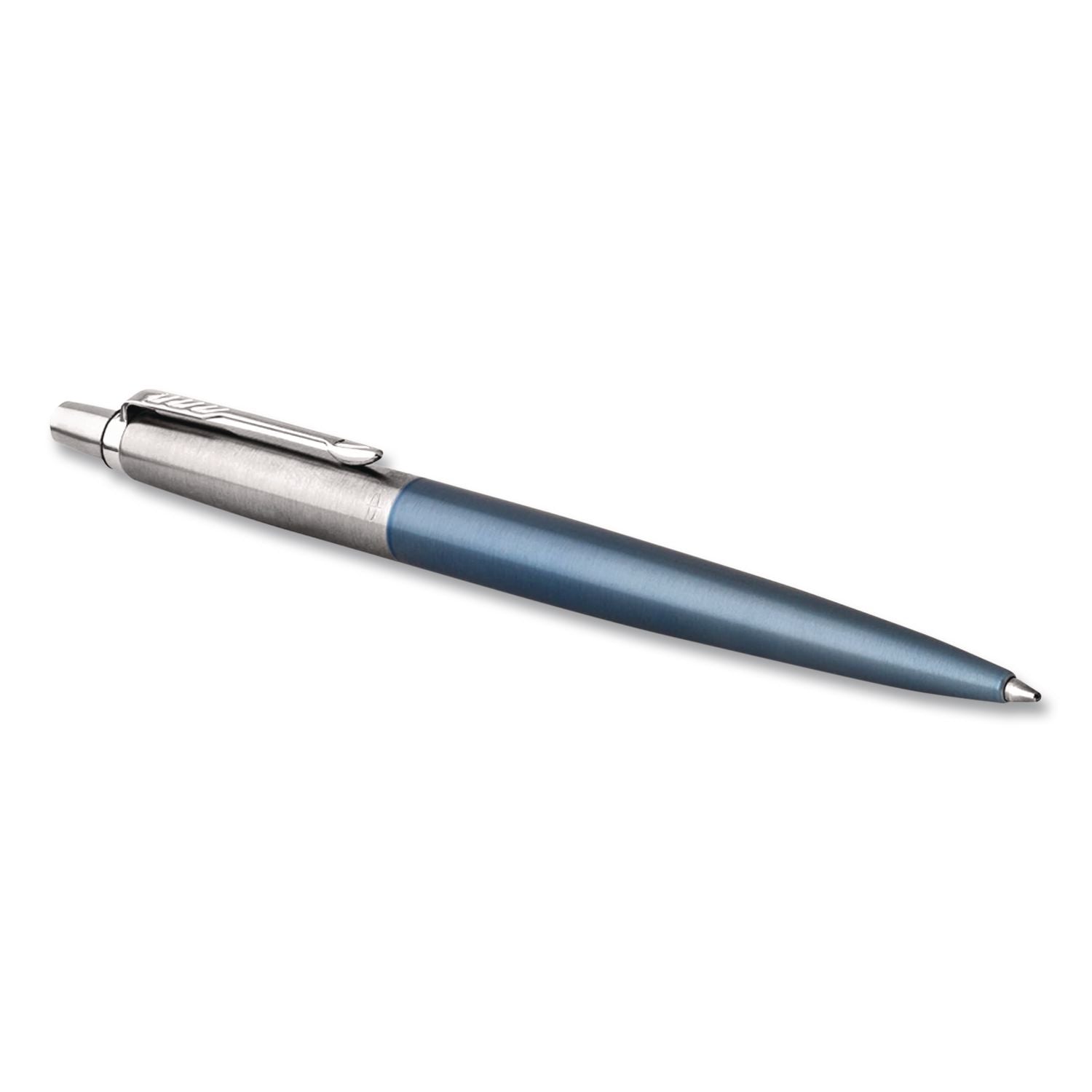 Jotter Ballpoint Pen, Retractable, Medium 0.7 mm, Blue Ink, Waterloo Blue/Chrome Barrel