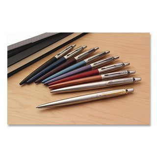 Jotter Rollerball Pen, Medium Point 0.7 mm, Black Ink, Stainless Steel Barrel