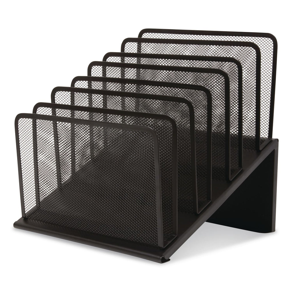 Wire Mesh Incline Sorter, Open Design, 5 Sections, Letter-Size, 7.72 x 11.65 x 10.83, Matte Black