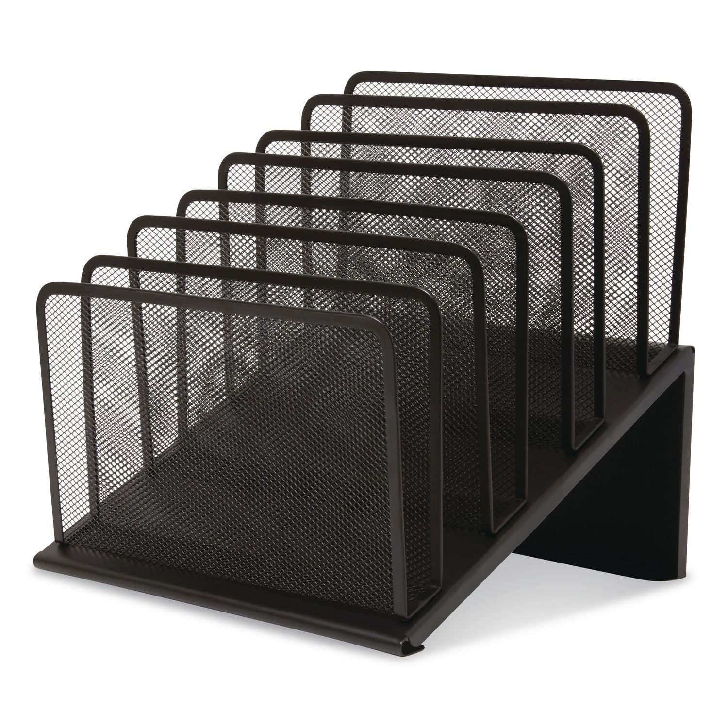 Wire Mesh Incline Sorter, Open Design, 5 Sections, Letter-Size, 7.72 x 11.65 x 10.83, Matte Black