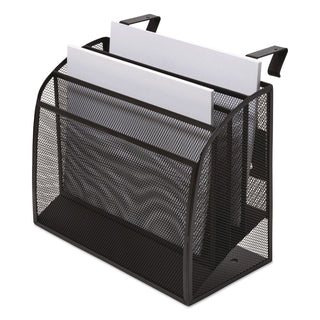 Wire Mesh Incline Sorter, Enclosed Design, 4 Sections, Letter-Size, 12.99 x 6.49 x 10.15, Matte Black