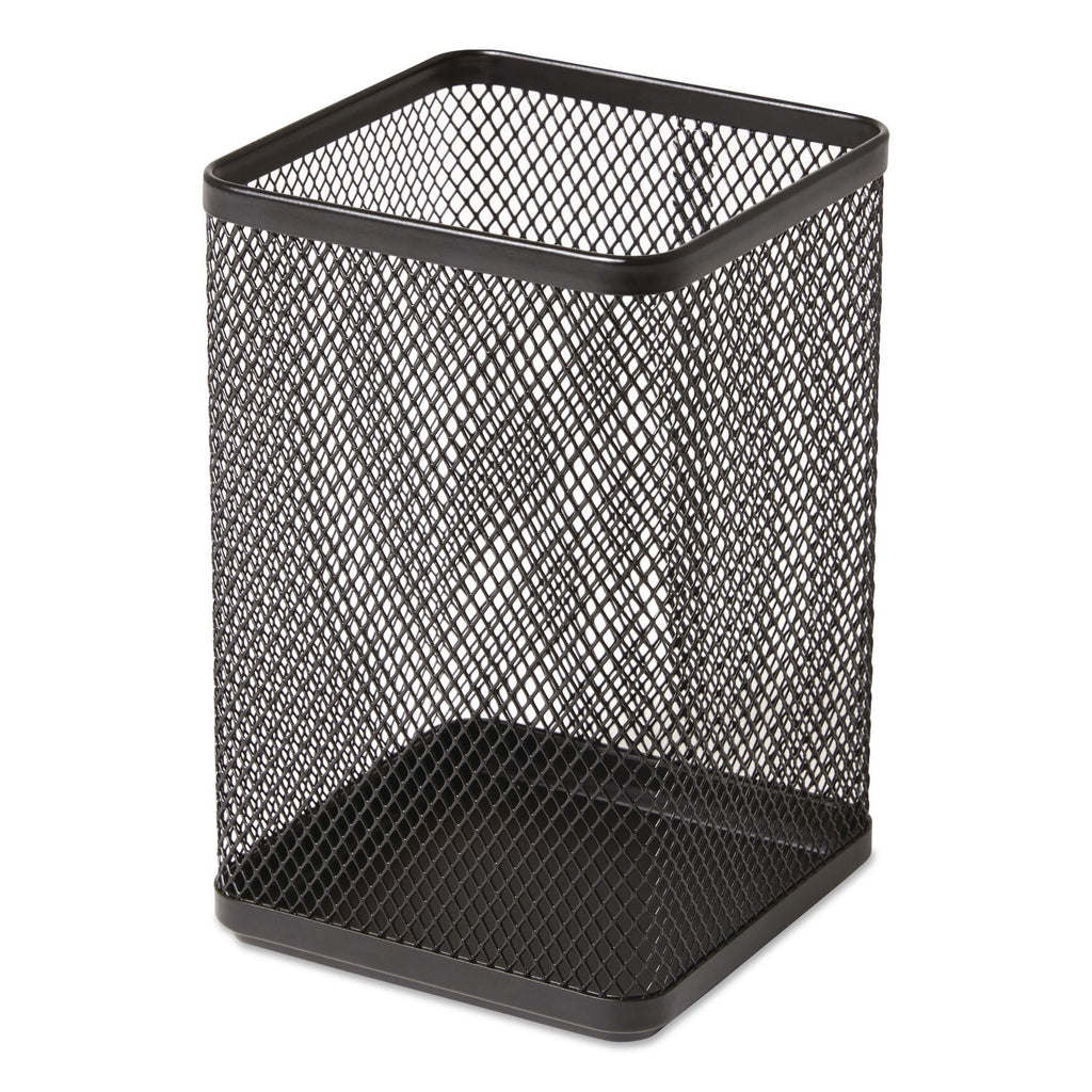 Wire Mesh Jumbo Pencil Holder, 4.33 x 4.33 x 6.69, Black