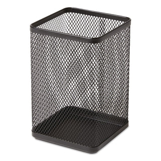 Wire Mesh Jumbo Pencil Holder, 4.33 x 4.33 x 6.69, Black