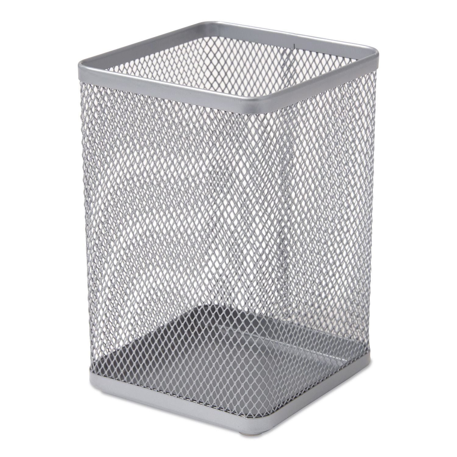 Wire Mesh Jumbo Pencil Holder, 4.33 x 4.33 x 6.69, Silver