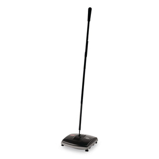 Floor & Carpet Sweeper, Plastic Bristles, 44'' Handle, Black/Gray