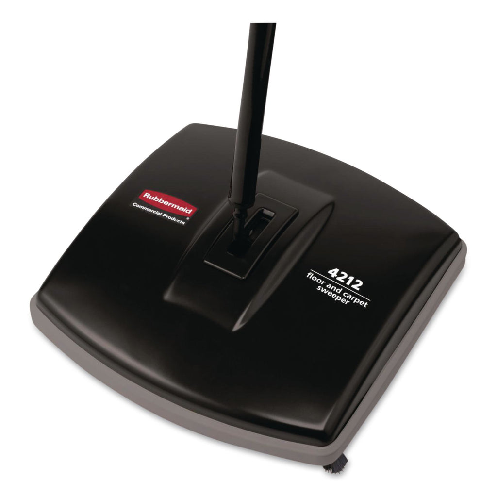 Floor & Carpet Sweeper, Plastic Bristles, 44'' Handle, Black/Gray