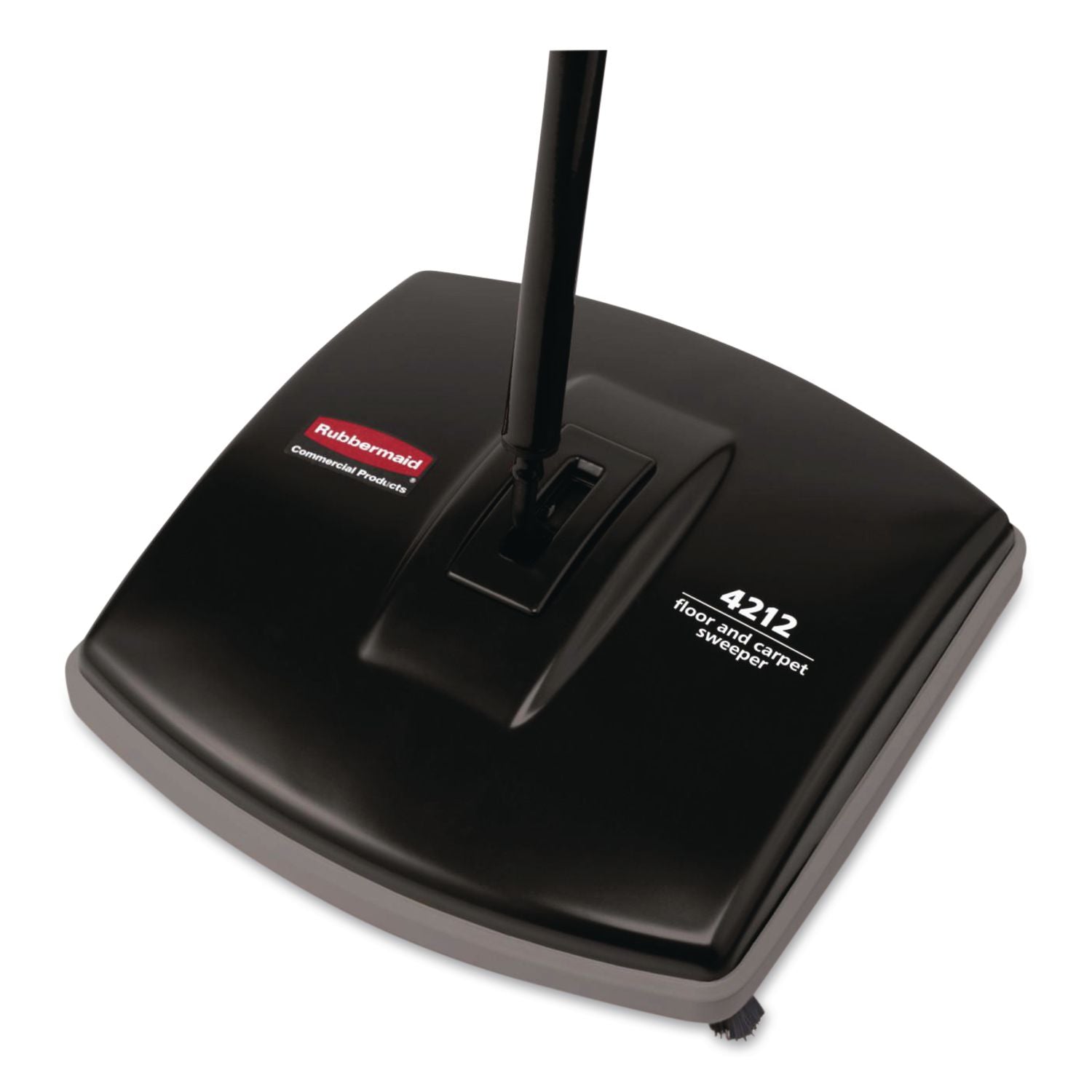 Floor & Carpet Sweeper, Plastic Bristles, 44'' Handle, Black/Gray