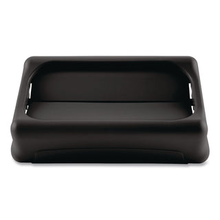 Swing Top Lid for Slim Jim Waste Containers, 11.38w x 20.5d x 5h, Black
