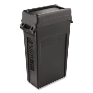 Swing Top Lid for Slim Jim Waste Containers, 11.38w x 20.5d x 5h, Black