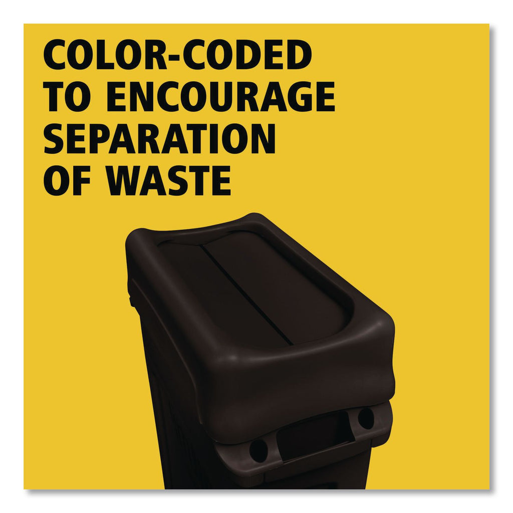 Swing Top Lid for Slim Jim Waste Containers, 11.38w x 20.5d x 5h, Black