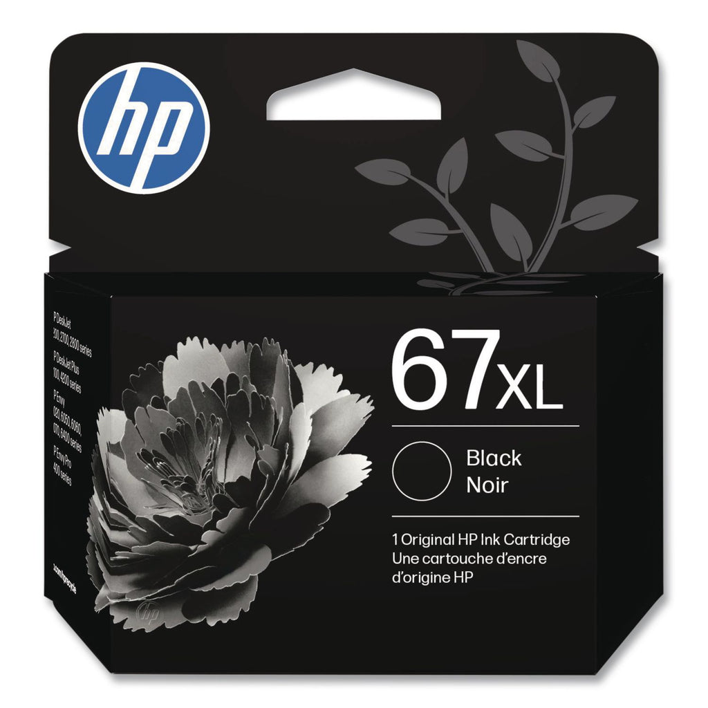 HP 67XL Original High Yield Inkjet Ink Cartridge - Black - 1 Each - 240 Pages