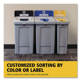 Slim Jim Recycling Station 1-Stream, Landfill Recycling Station, 33 gal, Resin, Gray