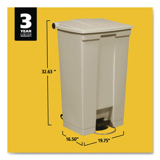 Legacy Step-On Receptacle, 23 gal, Polyethylene, Beige