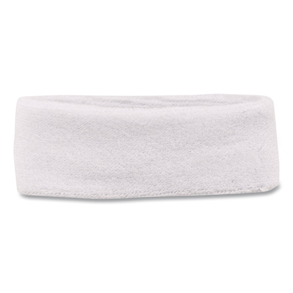 Chill-Its 6550 Head Terry Cloth Sweatband, Cotton Terry, One Size Fits Most, White, Ships in 1-3 Business Days