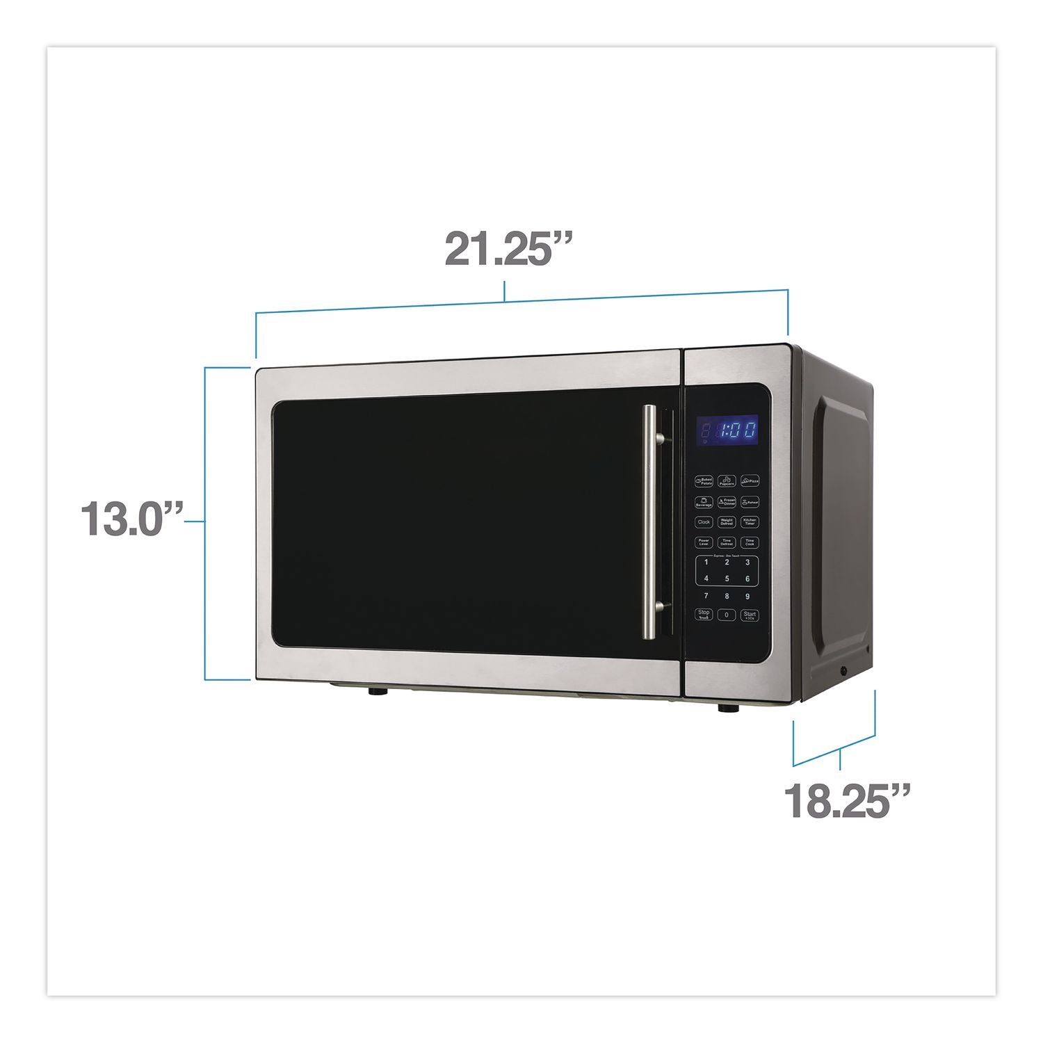 Avanti Microwave Oven - 1.5 ft Capacity - Microwave - 10 Power Levels - 1000 W Microwave Power - FuseStainless Steel - Silver