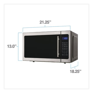 Avanti Microwave Oven - 1.5 ft Capacity - Microwave - 10 Power Levels - 1000 W Microwave Power - FuseStainless Steel - Silver