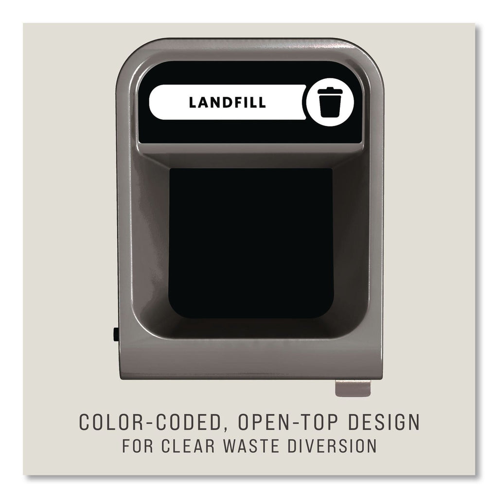 Configure Indoor Recycling Waste Receptacle, Landfill, 23 gal, Metal, Gray