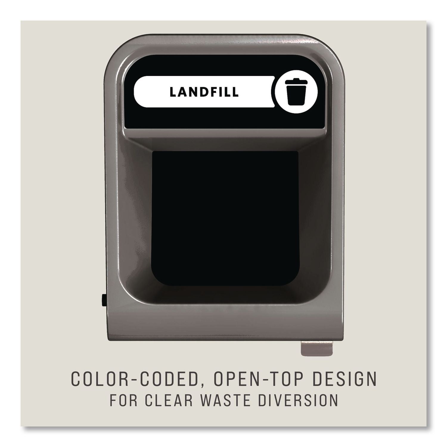 Configure Indoor Recycling Waste Receptacle, Landfill, 23 gal, Metal, Gray