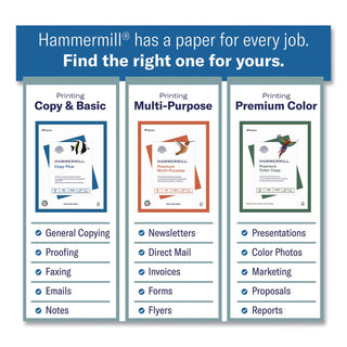 Hammermill Premium Color Copy Paper - White - 100 Brightness - Letter - 8 1/2" x 11" - 28 lb Basis Weight - 8 / Carton - High Brightness, Heavyweight - White