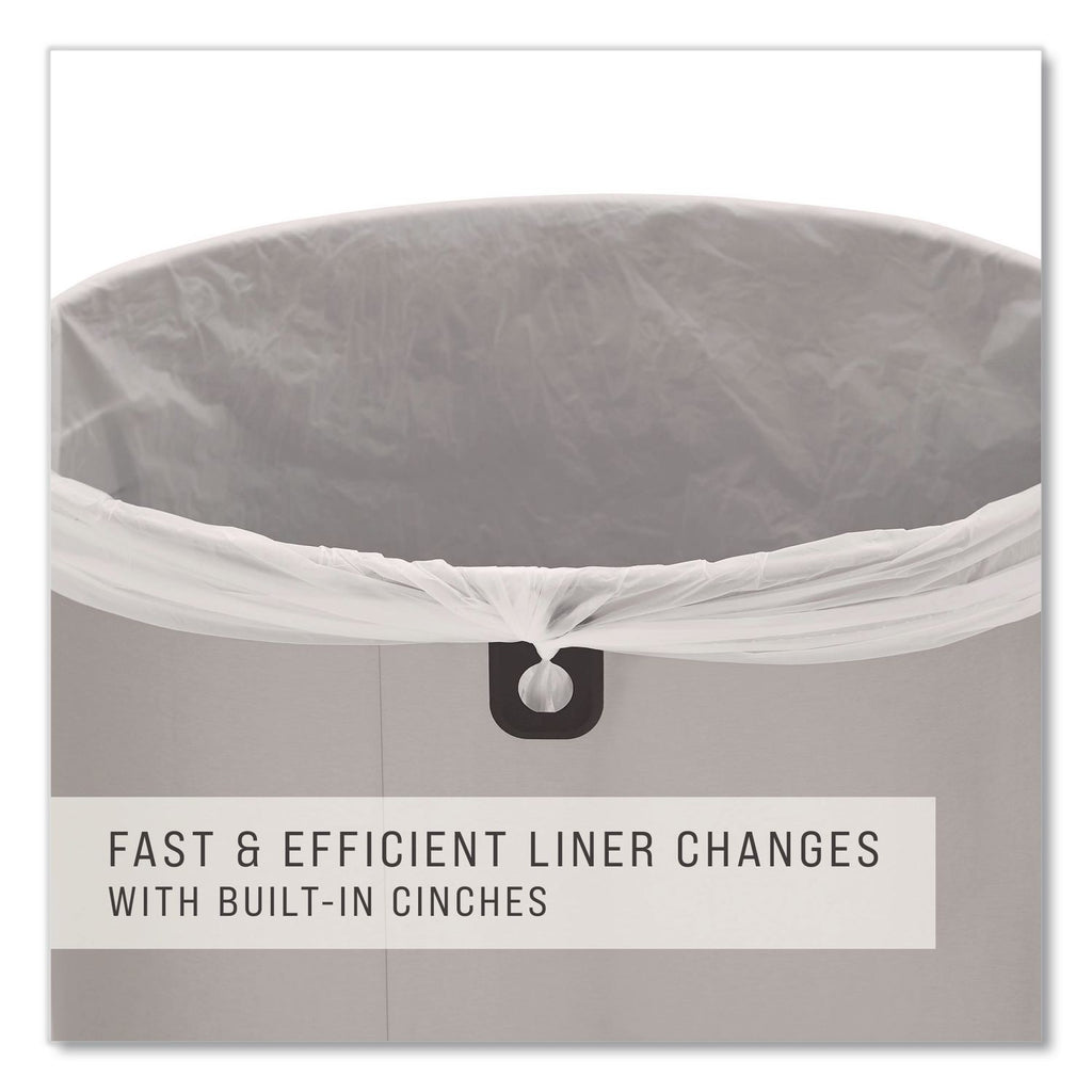 Rubbermaid Commercial Refine Half-Round Waste Container - 16 gal Capacity - Half-round - Ergonomic Handle, Non-skid, Fingerprint Resistant, Durable - 29.5" Height x 12.4" Width x 18.2" Depth - Metal - Stainless Steel - 1 Each