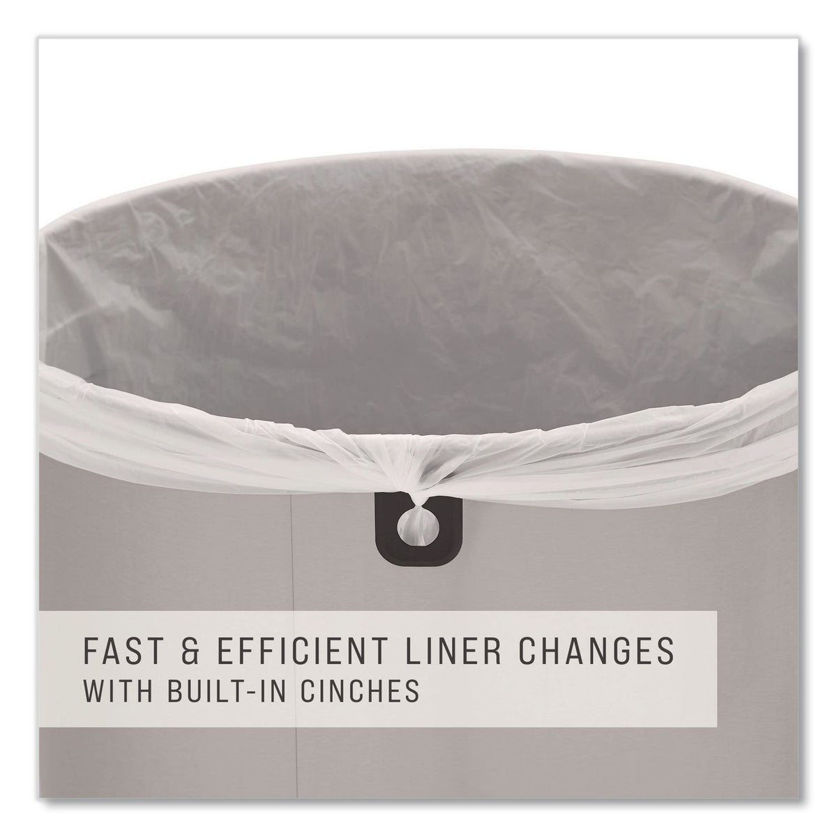Rubbermaid Commercial Refine Half-Round Waste Container - 16 gal Capacity - Half-round - Ergonomic Handle, Non-skid, Fingerprint Resistant, Durable - 29.5" Height x 12.4" Width x 18.2" Depth - Metal - Stainless Steel - 1 Each