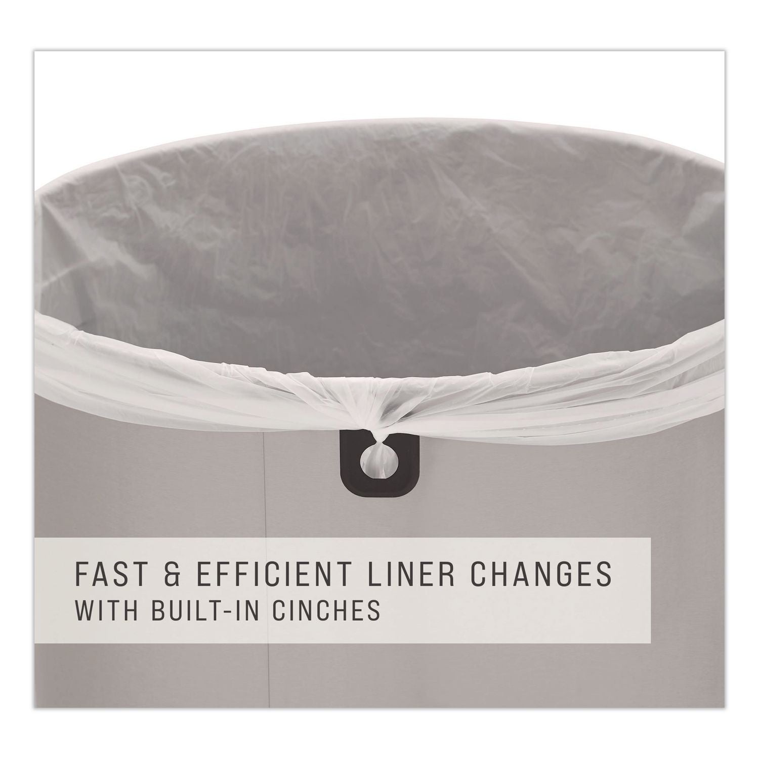 Refine Series Waste Receptacle, 15 gal, Plastic/Stainless Steel
